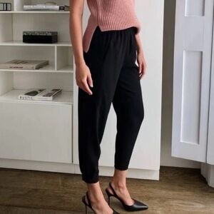 Aritzia Babaton Black Dexter Tapered Crepe Pants